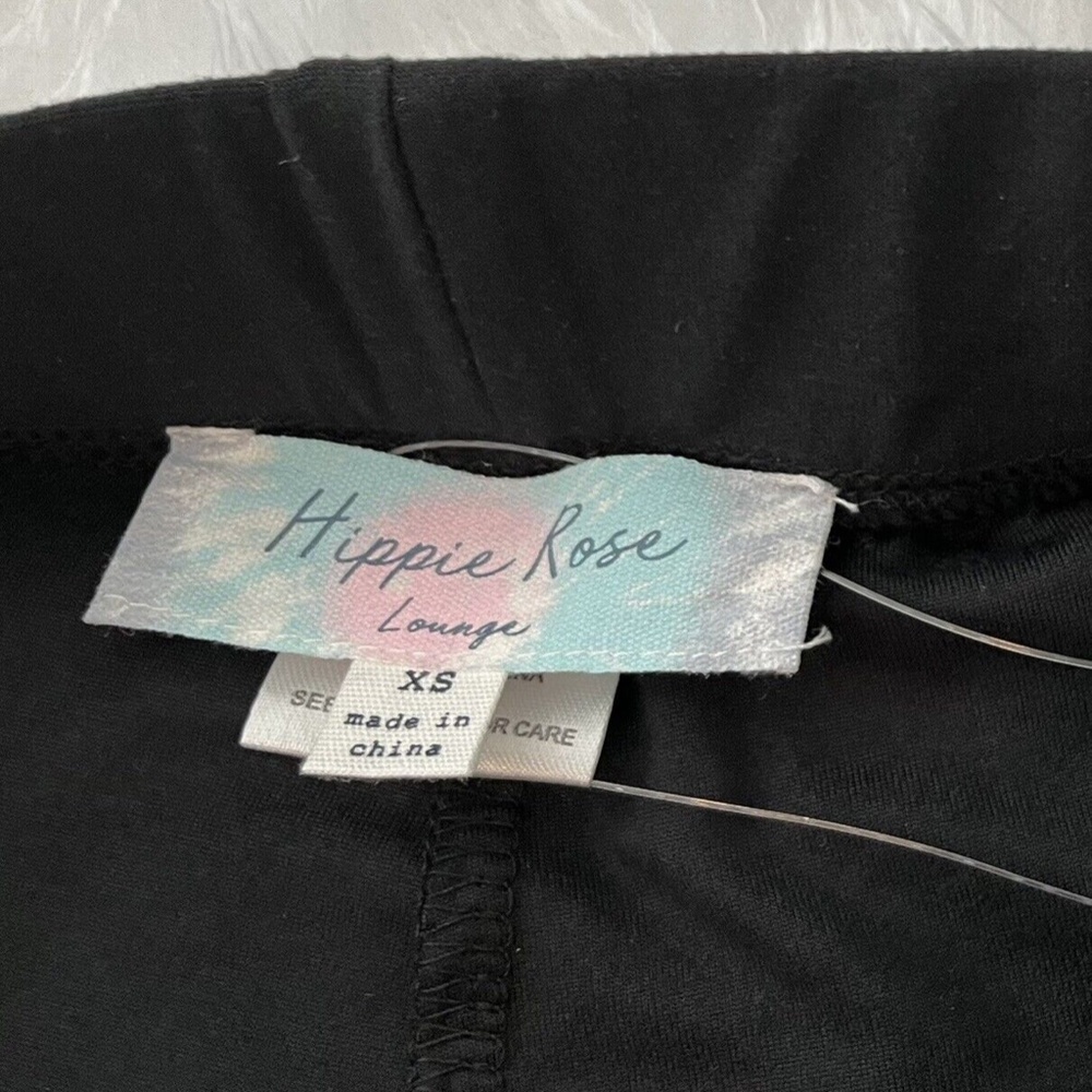 Hippie Rose Kids Unisex Comfy Soft Lounge Shorts, Black Size XS - Picture 3 of 6